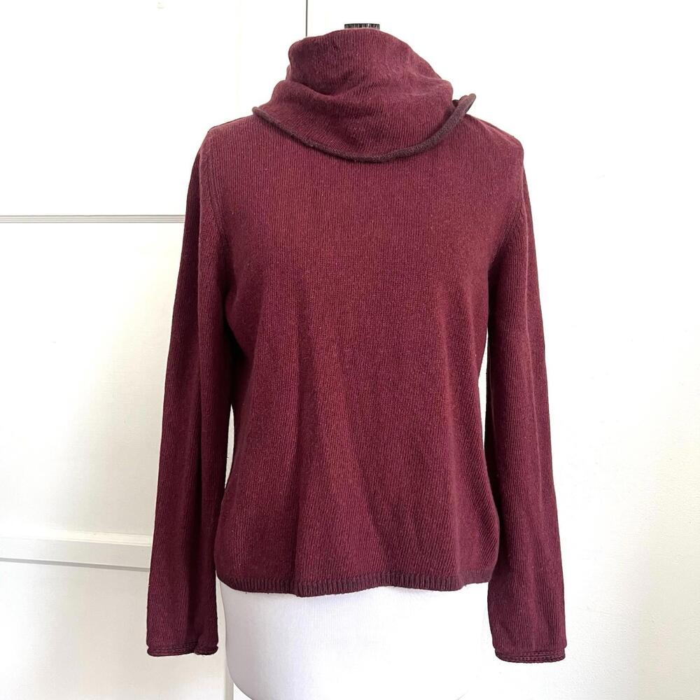 Vintage Timberland Weathergear Burgundy Cowl Neck Sweater Gorpcore Cabin Knit M